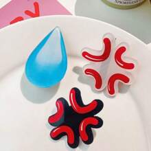 1pc-Emoticon Sweating Angry Question Mark Hair Clip, Funny Expression No Words Acrylic Hair Accessory