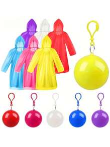 2/3/4/5 piezas Impermeable desechable portátil con embalaje de tarjeta comprimida para uso al aire libre, viajes, unisex, talla única, plástico impermeable grueso, capa impermeable adecuada para actividades al aire libre diarias, campamento, senderismo, pesca, montañismo, viajes, ciclismo. Empaque individual con estilos y colores aleatorios enviados.