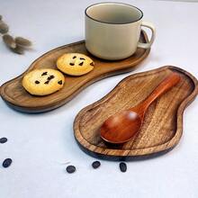 Bandeja con forma de cacahuete de madera de paulownia estilo granero, bandeja de madera natural multiusos, apta para aperitivos, pan, pasteles, postres, café, frutas, decoración de mesa de café, utensilios de cocina, excelente para cumpleaños, fiestas, bodas