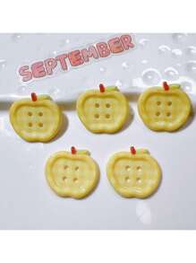 10 piezas Botones decorativos con forma de manzana linda, accesorio decorativo para el cabello, zapatos, ropa