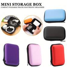 数码配件收纳盒手机充电器数据线收纳袋拉链收纳盒钱包USB充电器耳机收纳盒防尘数据线U盘耳机收纳袋商务旅行学校大学办公室学校用品返校 - 彩色 - 查看 6