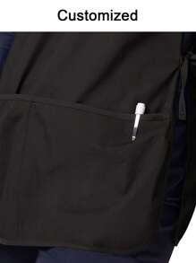 1 Stück personalisierter runder Foto-Friseur-Schürze, individuelle Kochschürze für die Küche, 2-Taschen Schnell-Trocknen Schürze für Zuhause für Männer und Frauen, moderne Polyester ölbeständige Schürze, Schnell-Trocknen, einfarbig, für Küche und Zuhause