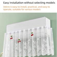 1pc 2025 Best Selling New Lace White Air Conditioner Wind Shield, No Installation Wall-Mounted, Universal Hanging AC Cover, Dust Cover, Wind Curtain, Suitable For Bedroom, Living Room, Study, Elder And Kids Room