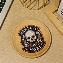 1pc Memento Mori Embroidered Patch - Skull & Roses Design, Iron-On/Sew-On Applique For DIY Clothing And Accessories, Mixed Colors, Gothic Style, Perfect For Halloween Or Everyday Fashion, Halloween Decoration