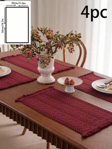 Tapete rectangular estilo campo americano, color verde tejido, para decorar la mesa de cocina y comedor, ideal para reuniones familiares - Burdeos - Ver 11