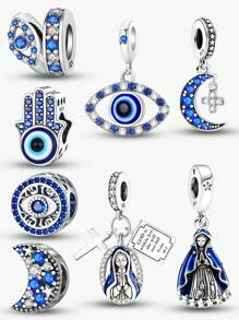 1 peça de pingente de olho de diabo azul moderno para pulseiras femininas, braceletes, joias faça você mesmo e decoração de joias combinando com roupas do dia a dia para meninas