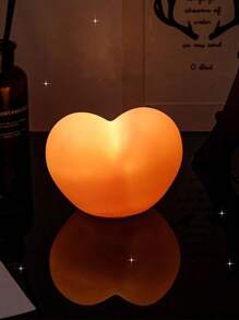 1pc Pink Heart-Shaped Night Light Baby Light, Cute And Romantic Pink Heart-Shaped LED Plastic Night Light Bed Lamp, Available In S And M Sizes, Used For Bedroom Decoration, Children's And Baby Room Decoration Night Light Bed Lamp Baby Light