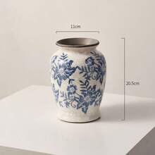 Porcelana w kolorze niebieskim i białym z efektem spękania lodu, lekka, luksusowa dekoracja wazonu ceramicznego, ekskluzywne wrażenie, stół jadalny w salonie, dekoracja wazonu na kwiaty, satysfakcjonujący prezent