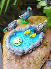 1 Bộ tượng động vật bằng nhựa - Trang trí ao mini 3D hiện đại với vịt, ếch và rùa - Trang trí sân vườn đặt trên mặt đất cho nhà cửa và ngày Valentine - Không cần nguồn điện hoặc pin. - Nhiều màu - Xem 6