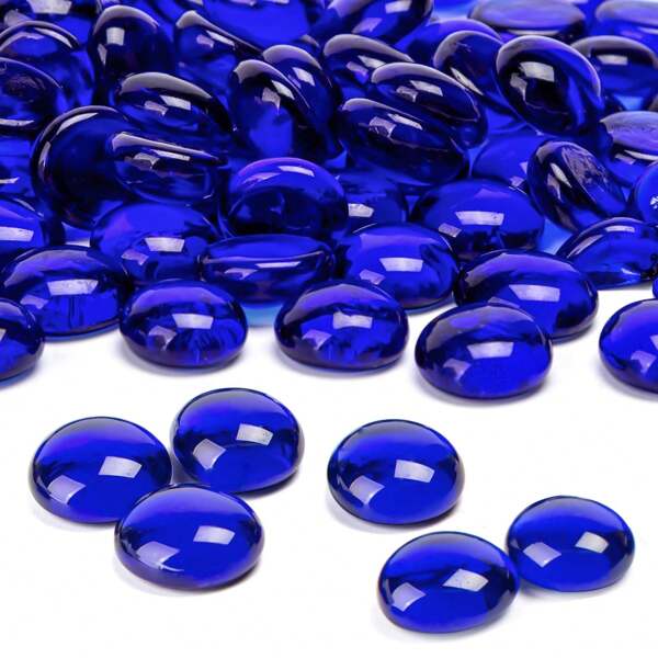 Glass Gemstone Beads Vase Fillers (100g200g/400g )Flat Marble Beads Multiple Color Choices Aquarium Decor Rocks Floral Stones Decorative Mosaic Gem Pebbles