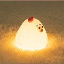 Cute Gugu Chicken Night Light, Silicone Lamp For Bedroom Or Living Room, Rechargeable, Touch Sensor Table Lamp