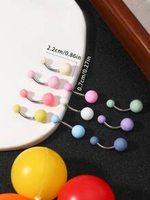 10-Color Mixed Acrylic & Stainless Steel Barbell Type Hypoallergenic Fashionable Navel Ring With Unique Design And Silky-Smooth Texture, Ideal For Women To Wear In Daily Life, Weddings, Mother's Day Etc.