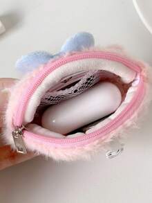 Cartoon Animal Plush Inlay Card Holder, Otaku 2nd Generation Accessories Badge Storage Display Hanging Decoration Bag - Multicolor - View 5