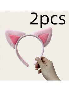 1件/2件套可爱粉色猪耳朵发箍，萌趣卡通动物耳朵发饰，女士发箍发带 - 彩色 - 查看 15