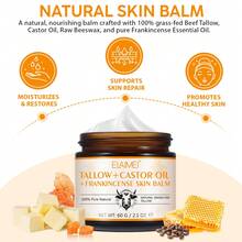 60g Natural Shea Butter & Castor Oil Nourishing Moisturizer, Highly Moisturizing, Plumping, Reduces Puffiness & Fine Lines, Suitable For All Skin Types - White - View 6
