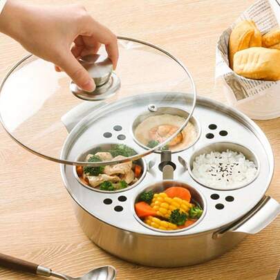 Juego de olla a baño maría de acero inoxidable para cocina eléctrica/de inducción, olla múltiple para sopa, gachas, té de hierbas, cocción lenta