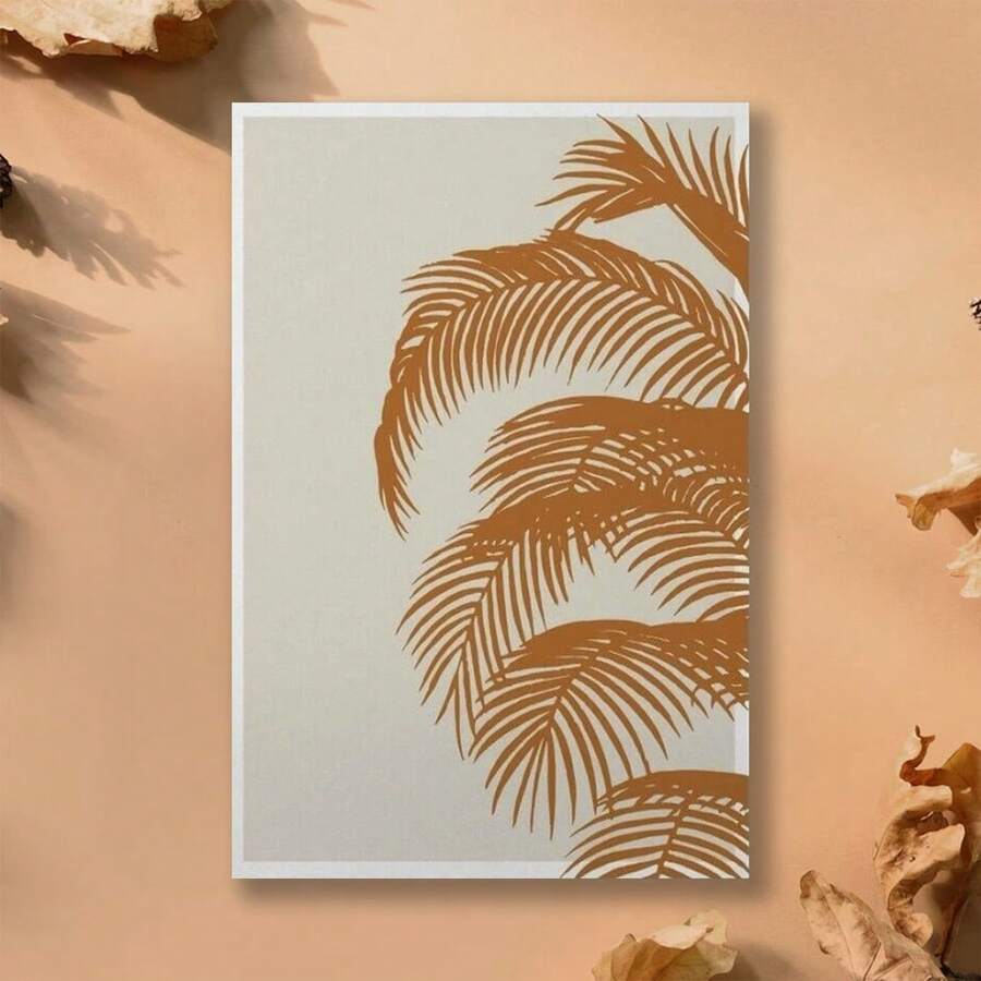 Framed 1pc Tropical Sunrise Print,Boho Posters,Wall Art,Burnt Orange Decor,Canvas Poster Decorative Painting,Aesthetic Art Print Wall Decor,Wall Art Picture Print Home Decor For Livingroom,Bedroom,Study,Office,Corridor,Bar,Bathroom,Kitchen,Corridor Decoration - Framed - View 1