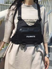 Mochila tipo chaleco, bolso de pecho. Regalo de pareja para el Día del Padre, dormitorio universitario, bolso cruzado versátil para estudiantes, regalo de Halloween, riñonera para hombres, bolso tipo chaleco urbano, regalo multifuncional de ocio al aire libre casual para papá, novio, de Peach Tree - Multicolor - Ver 4