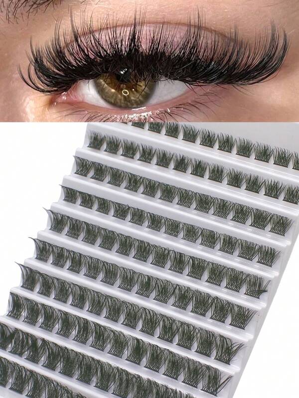 10 rangs 120 faisceaux de cils recourbés C/D, cils recourbés F08 complets, faux cils à longueur unique DIY d'apparence naturelle