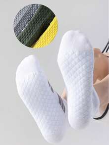 15 đôi tất cầu lông nam, tất ngắn đến mắt cá chân để chạy, bóng rổ, tất thể thao đế vải bông dày - Nhiều màu - Xem 3