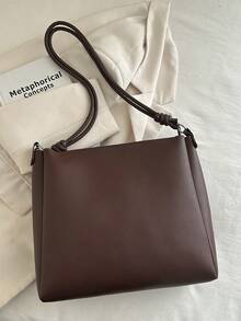 Bolso tipo tote de piel de poliuretano con diseño minimalista y elegante, con un toque de diseño exclusivo y de alta gama