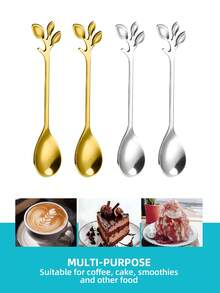 20 件不锈钢叶形咖啡/茶/甜点勺，迷你咖啡勺，甜点勺，下午茶勺套装，创意勺子，经济耐用，适用于家庭厨房、餐厅、婚礼派对、礼物、洗碗机友好型、学校用品