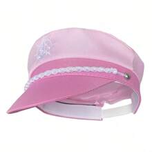 3er Set Yacht Urlaubs-Thema: Rosa Matrosenmütze mit Schal; Süße Herzbrille; Modische Marine Kappe Basis Set, Urlaubsspaß Cosplay Party Requisiten & Accessoires für Frauen Halloween