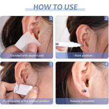 Set de 12 piezas de perforador de oreja desechable con pendientes incorporados, herramienta y accesorios para embellecer los oídos, fácil de usar