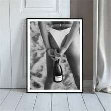 Bộ 1/3/6 tranh nghệ thuật treo tường phong cách cổ điển, tranh đen trắng theo phong cách retro, trang trí tường hiện đại, phù hợp cho văn phòng, phòng tắm, phòng khách, phòng ngủ, trang trí nhà cửa, kiểu không khung, tranh nghệ thuật treo tường có khung. - Đen và trắng - Xem 16