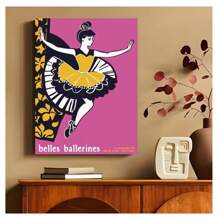 1pc Frameless Chicago Ballet Dancer Vintage Painting Printing Wall Arts Abstract Ballet Posters Suitable For Living Room, Bedroom, Dormitory, Study, Coffee Shop, Dance Studio Wall Decoration, Home Decoration ,Wall Art With Frame