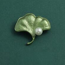 1 件带珍珠装饰的叶形胸针，多功能防滑翻领别针，适合毛衣/外套 - 彩色 - 查看 15