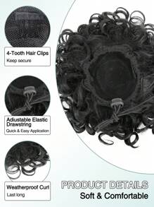 Large Curly Messy Bun Hair Piece Elastic Drawstring Ponytail Loose Wavy Short Ponytail Extension Synthetic Hair Tousled Fake Hair Bun For Women Daily Use