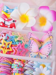 Set de 628 piezas de pasadores de pelo con moño multicolor, lazos de pelo elásticos minimalistas de moda, sujetadores de coleta, regalo para niñas, uso diario y de fiesta