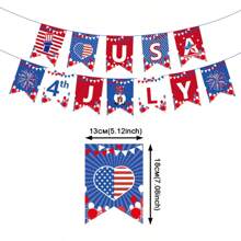 10 pièces/16 pièces Décorations suspendues pour le Jour de l'Indépendance, Ornements du 4 juillet, Ornements patriotiques, Ornements de gnome en bois pour le Jour de l'Indépendance, Bannière en tissu, Décorations suspendues pour fêtes du Jour de l'Indépendance et du Jour du Souvenir, Fournitures de fête, Décoration de maison