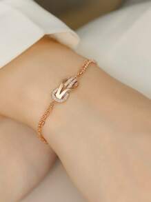 1pc S925 Sterling Silver Creative Horseshoe Zirconia Elegant Bracelet, Versatile Jewelry For Women, Suitable For Daily Wear, Holidays, Parties, Gift