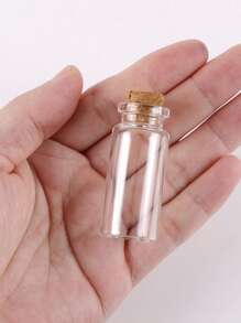 10/20/30/50pcs Mini 0.34oz Clear Glass Jars With Cork Stoppers - Ideal For DIY Crafts, Wedding Decor, And Party Favors | , Hand Wash Only, Oval-Shaped Transparent Bottles, Decorative Bottles