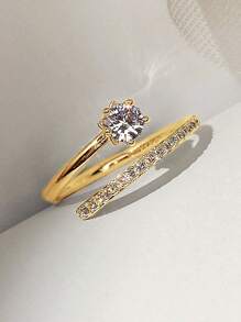 1 Pc Children Cubic Zirconia Glamorous Rings For Daily Decoration For Party Jewelry Birthday Gift