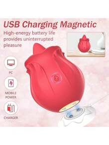 1pc Clitoral Licking Tongue Rose Sex Toy Vibrator Stimulator For Women, Vibrating Rose Adult Women Couples Sex Toys With 10 Modes, Female Mini Clitoris Nipple Vibrator For Woman Her Pleasure - Clitoris Vagina Pussy Pump Tongue Vibrators For Women Quick Sexual Pleasure, Female Couple Sex Toy & Games