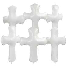 6szt. Balonów Foliowych W Kształcie Krzyża, Nadających Się Na Pierwszą Komunię, Dekoracje Na Przyjęcie Chrztu, Dekoracje Na Chrzest