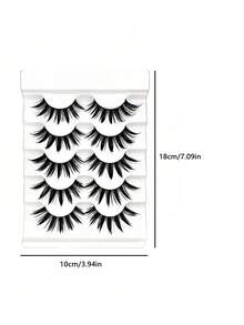 5 Pairs Cartoon Style Lashes, Wet Look, Cosplay Themed, Dense & Tapered Design Strip Lashes,Lashes,Eyelashes,Fake Lashes