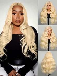 34 Inch 613 13x4 Lace Front Wig Human Hair 250 Density Blonde Wig Human Hair 613 HD Lace Frontal Wig Body Wave Lace Front Wigs Human Hair Pre Plucked Blonde Human Hair Wigs - S613 - View 4