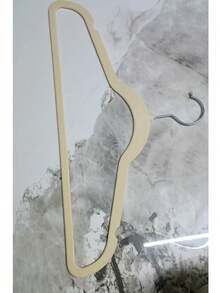 1pc Velvet Hanger - Space Saving, Durable, Suitable For Home And Retail Decoration Clothing Storage - Beige - View 3