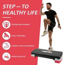 Aerobic Stepper Yoga Step Board Gym Fitness Exercise Cardio Adjustable Blocks - Red - View 3