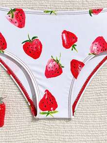 Conjunto de traje de baño para niñas (Pequeño) - Rojo - Ver 3