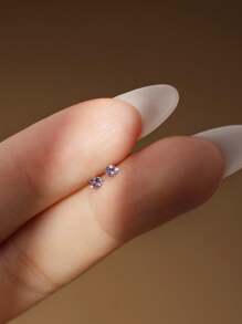 1 Peça Brinco Pequeno Marquise de Prata 925 Sterling com Bola Colorida, de Costas Planas, Declaração, Piercing de Cartilagem Hélix, Joias Finas para Uso Diário, Casamento, Festa, Noivado, Aniversário, Dia dos Namorados