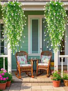 1/2/4pcs 30.31 Inch Artificial Eucalyptus Hanging Basket With Eucalyptus Leaves And Wax Flower Decor, UV-Resistant Fake Green Plant, Suitable For Outdoor Patio, Garden, Wedding Aisle, Indoor Bedroom, Living Room Wall Hanging Decor, Birthday, Graduation Ceremony - Green - View 5