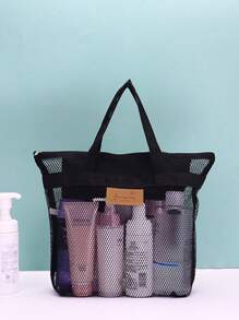 Shower Caddy Portable - Mesh Shower Caddy Bag Clear Bag, Wash Bag Toiletries Bag Basket Tote Tote Bag Durable Clear Bag, Wash Bag Toiletries Bag, Cosmetic Bag, For College Dorm Room Bathroom Gym Camp Quick Dry Shower Bags For Women Men With Hoo Graduation