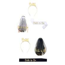 Bride To Be Sash And Hen Party Accessories Kit - Includes Sash, Tiara, Bride Veil With Comb, Ideal For Bridal Showers, Bachelorette Parties, And Weddings - Perfect For Brides-To-Be,3 Packs
