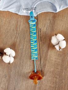 1pc/3pcs/6pcs Double-Sided Floral Pacifier Clip Toy, Baby Teether Necklace Chain, Random Pattern