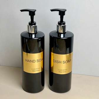 2 Pcs Farmhouse Hand And Dish Soap Dispenser - Refillable Liquid Soap Dispenser With Pump For Kitchen - Convenient